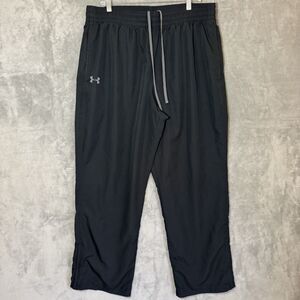 Under Armour Black Track Pants Men's 2XL Loose Athleisure Streetwear Ankle Zip
